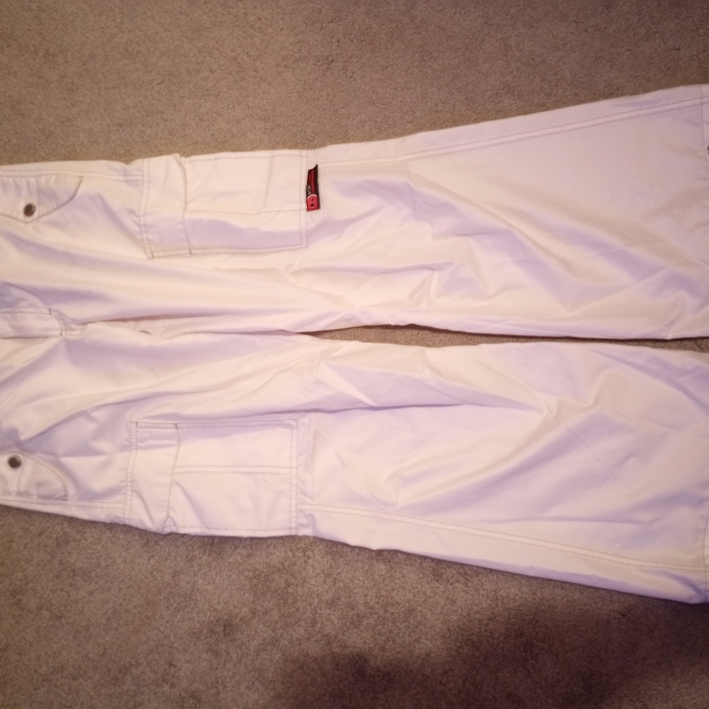 EUC Kik Girl white size small 34" waist raver parachute phat pants